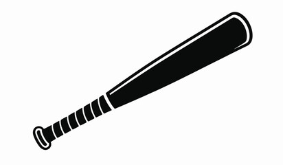 Naklejka premium Black and white illustration of a baseball bat on a white background