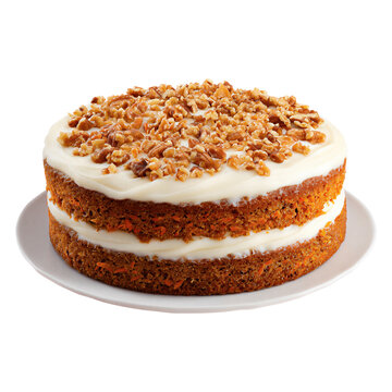 Delicious Carrot Cake with Cream Cheese Frosting Clipart PNG Element