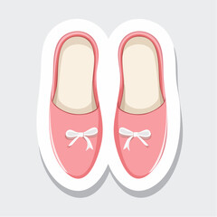 Fototapeta premium Pink Ballet Slippers with White Bows
