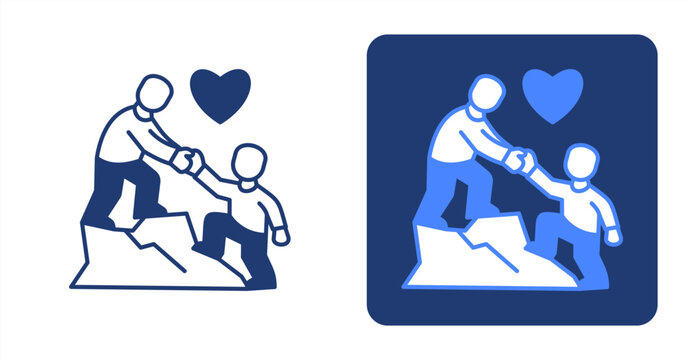 Support icon, with contrast background.