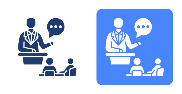 Public Speaking icon, with contrast background.