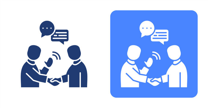 Greeting icon, with contrast background.