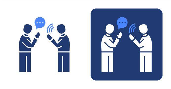 -Talking icon, with contrast background.