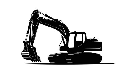 Black excavator silhouette © Freelancing