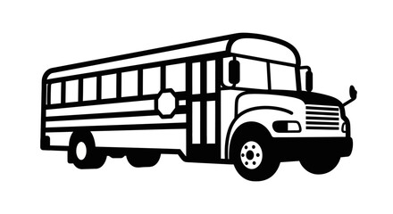 Black and white school bus © Freelancing