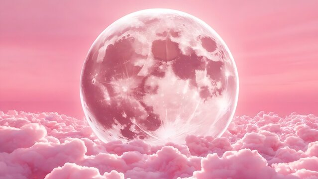 pink cotton candy cloud floating over fluffy marshmallow landscape in soft pastel glow