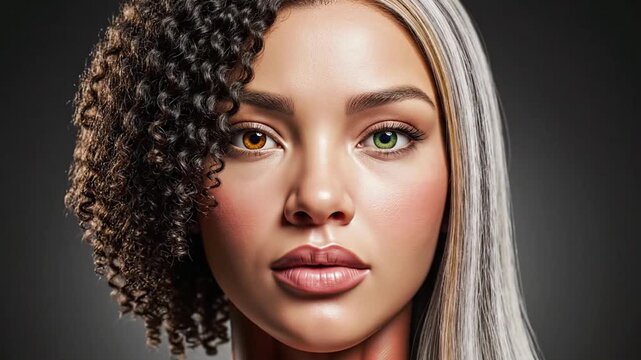 Human face composite showing different elements of various people created with VSRExport technology