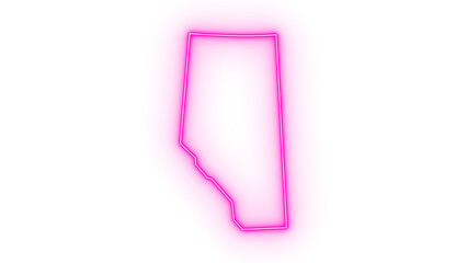 Alberta outline glowing neon pink shape illustration isolated on transparent background map geography symbol energy light vibrant abstract design © Moynul Haque