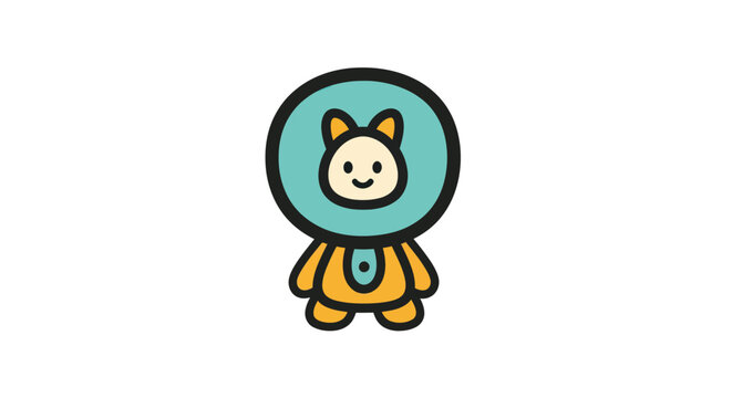 Cartoon cat in space suit.