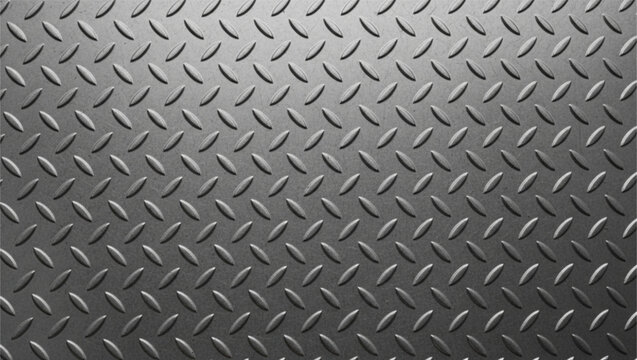 Metal diamond plate texture background with industrial steel pattern and shiny metallic surface