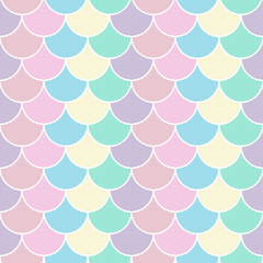 Pastel fish scale seamless design pattern background. Pastel fish scale seamless design pattern background, wrapping, card, vector fish scale with colorful repeating pattern, sweet pastel colors. © Pornpimon Koonhom