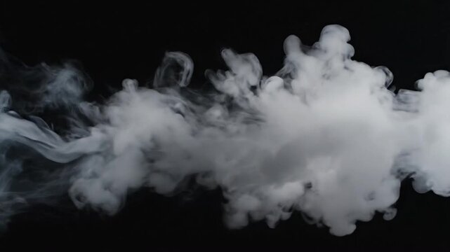 Fog effect on black background creates visual depth for editing and design projects in various formats