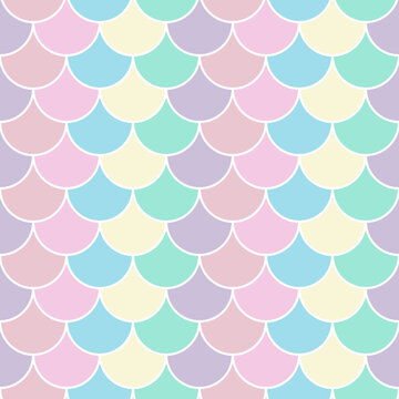 Pastel fish scale seamless design pattern background. Pastel fish scale seamless design pattern background, wrapping, card, vector fish scale with colorful repeating pattern, sweet pastel colors.