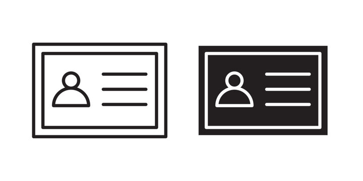 License icon Identity Card Icon &ndash; User Profile Badge Symbol Identification Card Icon &ndash; UI Profile Symbol Profile Card Icon &ndash; User Identity Symbol Membership Card Icon &ndash; User Profile Vector