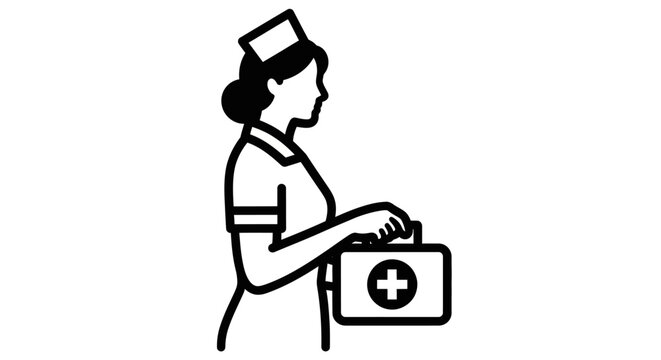 Nurse holding a first aid kit
