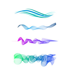 Obraz premium Colorful Abstract Flowing Wave Lines - Vibrant Blue, Pink, and Green Gradient Ribbons for Modern Graphic Design, Creative Presentations, Technology Branding, and Dynamic Liquid Motion Backgrounds