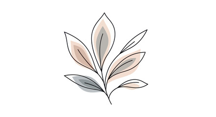 Fototapeta premium Minimalist botanical illustration on white