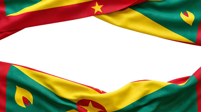Waving grenada flag background with white copy space for text or design elements national symbol