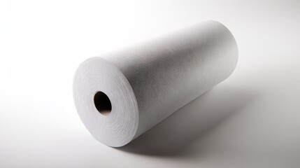 Fototapeta premium Close up of a white paper roll on a white background