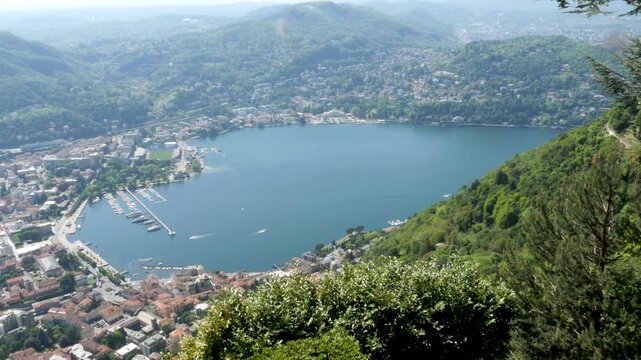 Como, Italy,2026,april,2nd, landscape of the lake from Brunate