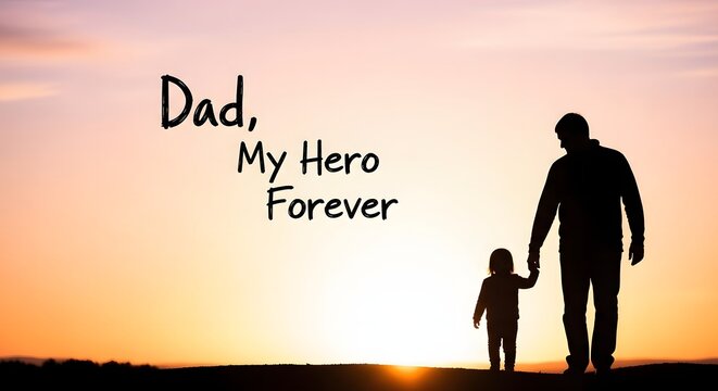 Dad My Hero Forever Father&rsquo;s Day Emotional Design.