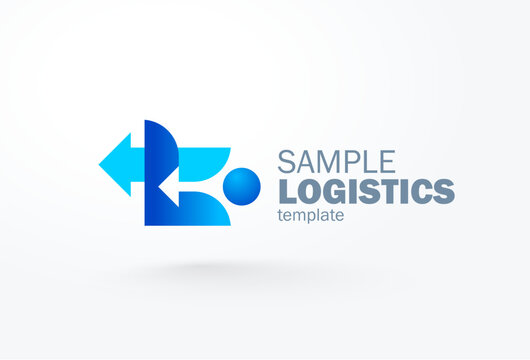 Logistics logo design abstract arrows blue color