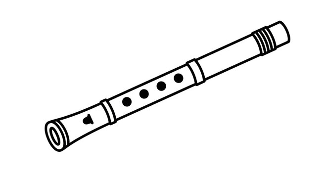 Simple line drawing of a flute.