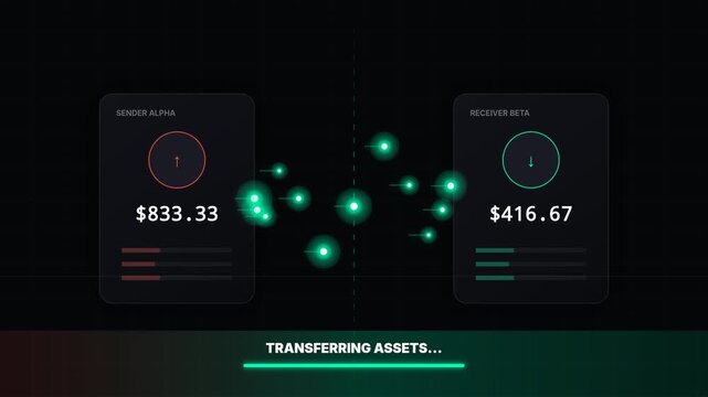 Digital Asset Transfer Blockchain Transaction Animation