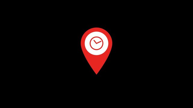 Time clock Location Pin Animation