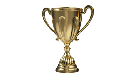 Gleaming golden trophy with ornate handles and pedestal base © Thaddeus