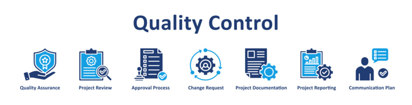 Quality Control icon banner and collection