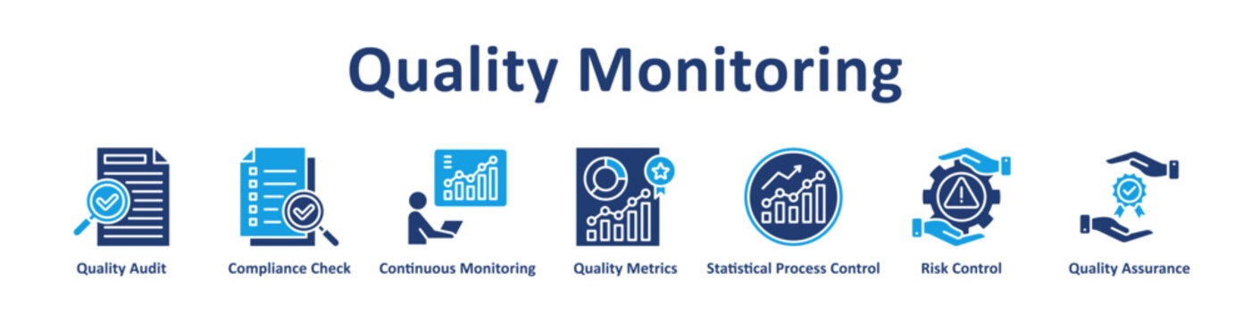 Quality Monitoring icon banner and collection