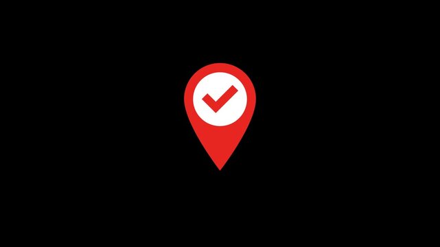 Red checkmark Location Pin Animation