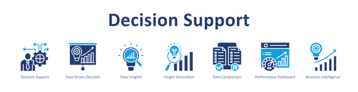 Decision Support icon banner and collection