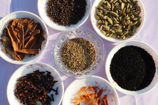 Collection of various healthy spices