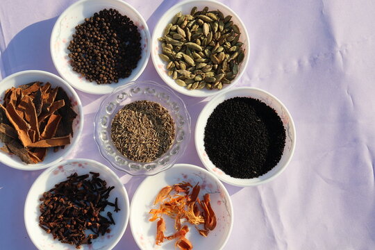 Collection of various healthy spices