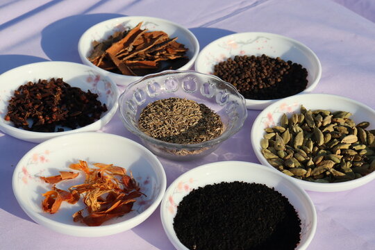 Collection of various healthy spices