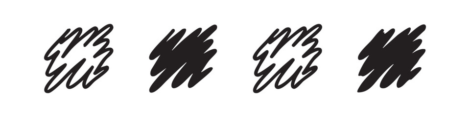 Obraz premium Scribble Square Icon Set - Abstract Texture