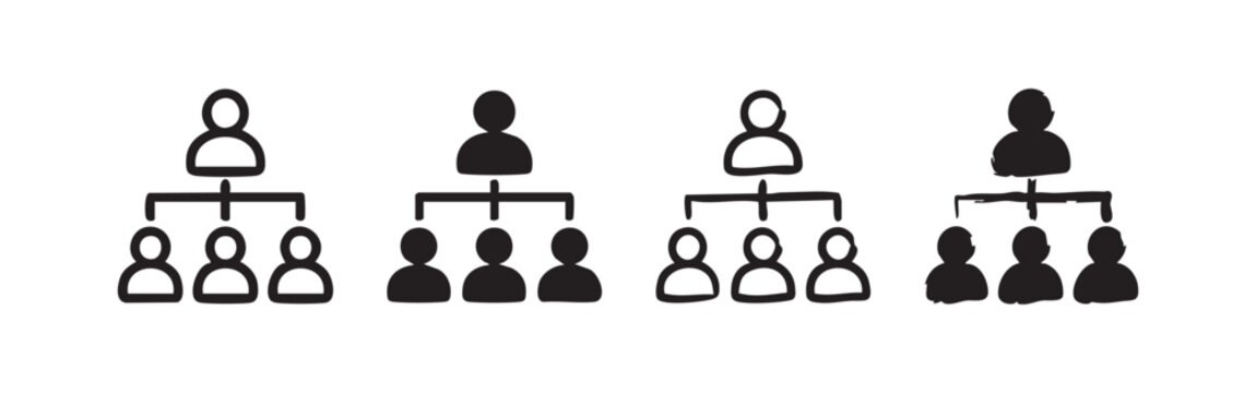 Organizational chart icon - hierarchy, structure, team, management, business