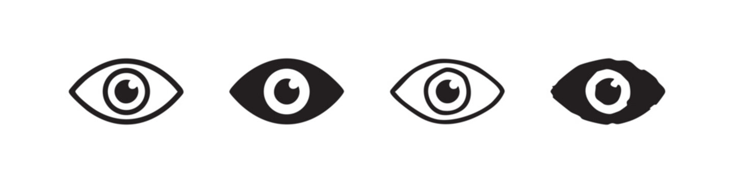 Eye icons: vision, sight, observation, and perception