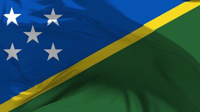 Solomon Islands Flag Waving in Slow Motion Loop Animation