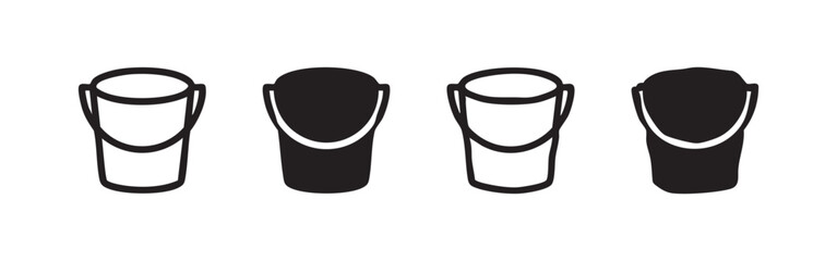 Four bucket icons, outlined and solid fill © liubomir118809