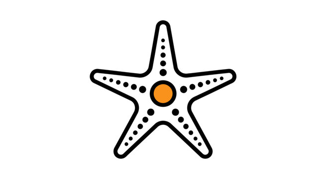Starfish illustration with orange center.