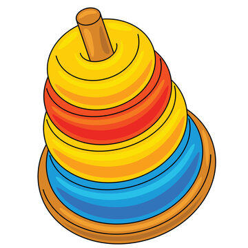 Colorful Stacking Toy Illustration