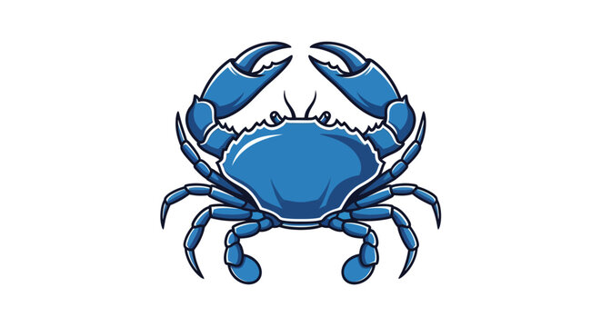 Blue Crab Crustacean Side View Portrait.