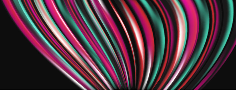 Abstract colorful waves, flowing lines. Vibrant hues create dynamic visual impact. Smooth gradients, modern design.