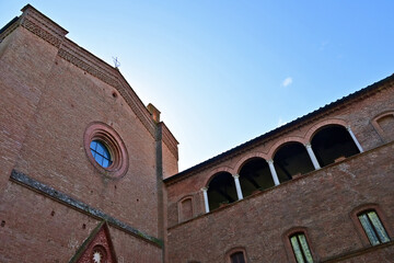 Naklejka premium Asciano, l'Abbazia di Monte Oliveto Maggiore, Siena, Toscana