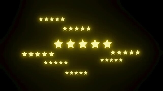 Stars arranged in a pattern against a dark background showing different numbers of stars in a display.