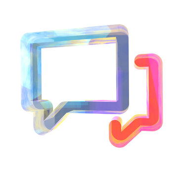 Communication message thread 3d rendering for chat workflow