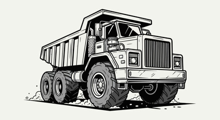 Dump truck illustration on white background © Stok